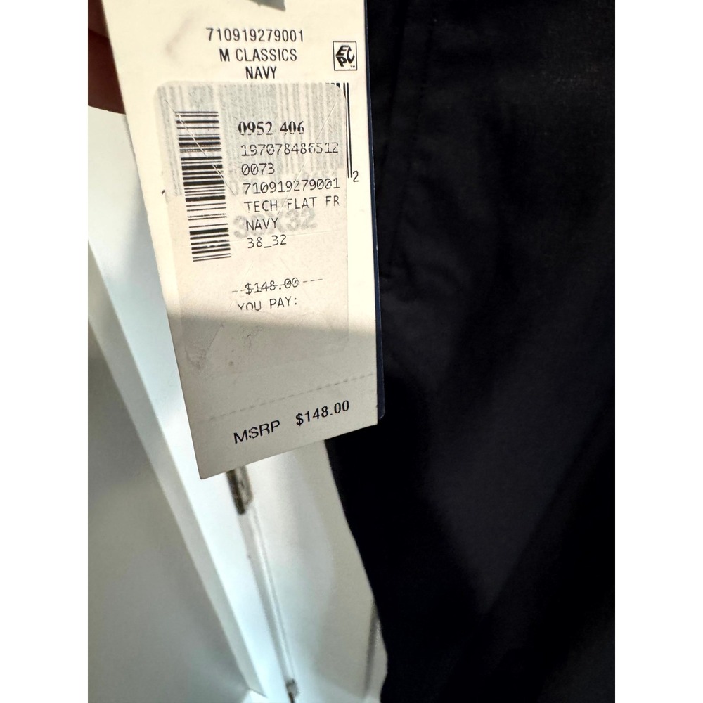 Polo Ralph Lauren Performance Tech Flat Front Pants Navy Blue Tailored 38x32 NEW - Picture 2 of 14
